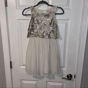 White and glitter dress, size large